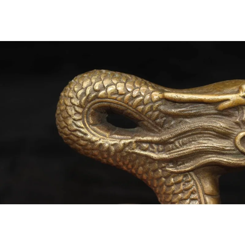 Antique pure copper crutch head pure copper antique faucet, handle parts, small aperture, handle head copper collection