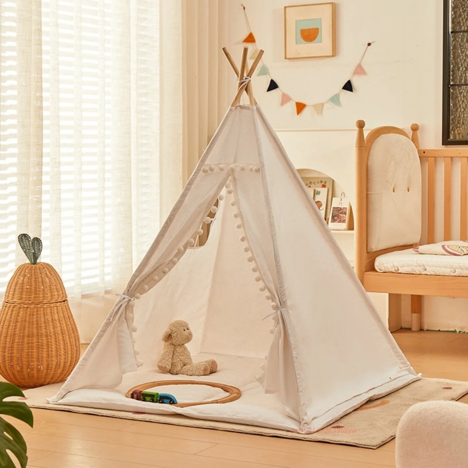 1,6 m/1,3 m Kind Zelt Indoor Spielhaus Wigwam für Kind Tragbare Kind Tipi Zelte Tipi Kleinkind Ball Pit mädchen Schloss Spielzimmer – Detail 1