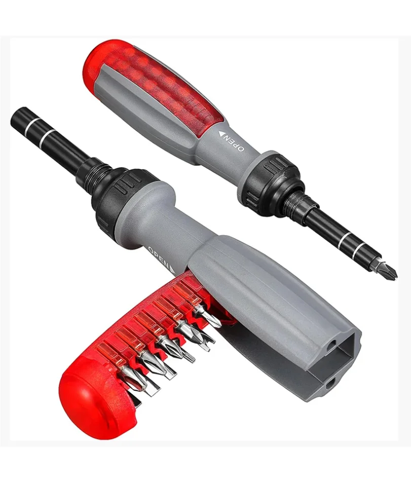 

11 in 1 Ratchet Screwdriver Set Telescopic Screwdriver Two-way ABS Handle Adjustment Forward Reverse Multifunctional Bits Driver