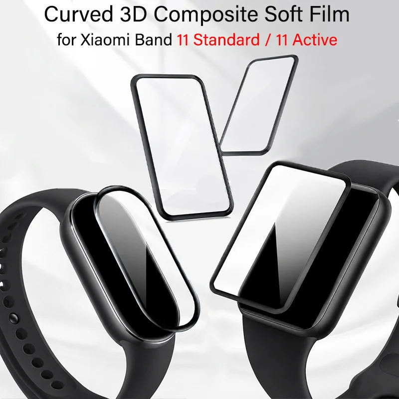 1-5 Stück für Xiaomi Band 11 Displayschutzfolie 3D Gebogen Vollständige Abdeckung Kratzfeste Schutzfolie für Miband 11 Active Uhrenabdeckung
