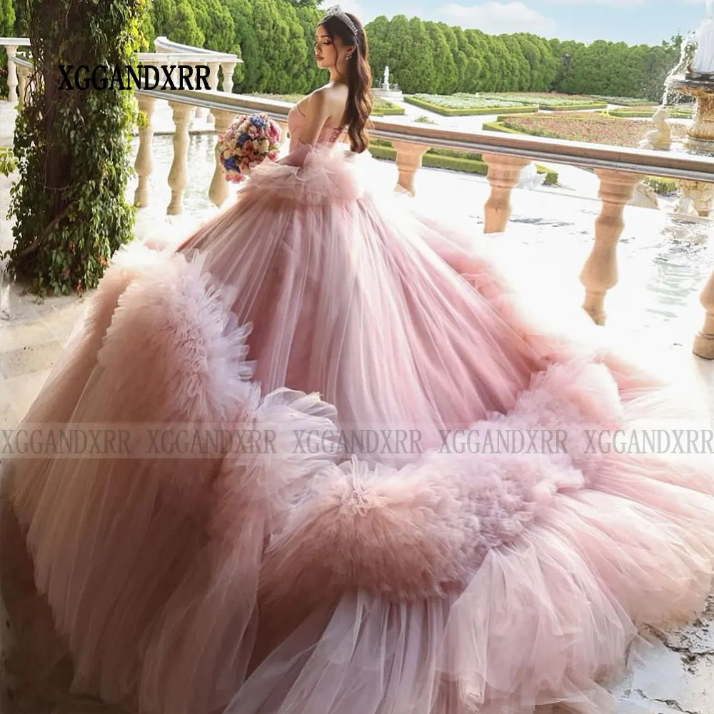 Elegant Sweetheart Ball Gown Quincenara Dresses Vestidos De 15 Años Quinceañeras 2024 Tulle Ruffles Brithday Gown Sweet 16 Dress