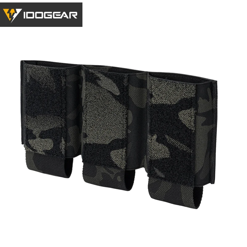 IDOGEAR Tactical 5.56 Triple Mag Pouch Elastic Hook&Loop DOPE  Style Camo 3598