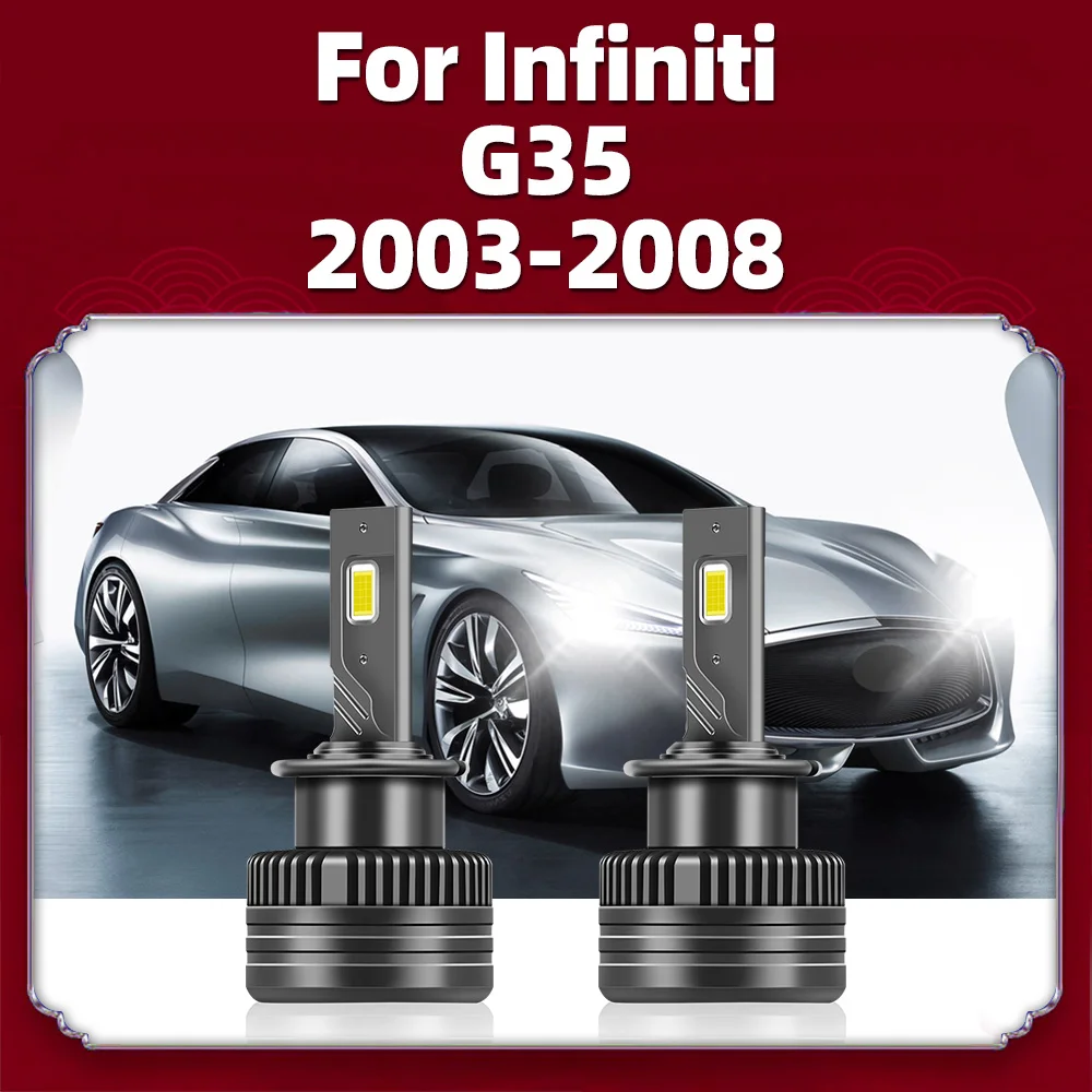 LED Headlights 30000LM HID D2S 1:1 Size to Led 12V Car Lamps 55W/Bulb 110W/2Pcs For Infiniti G35 2003 2004 2005 2006 2007 2008