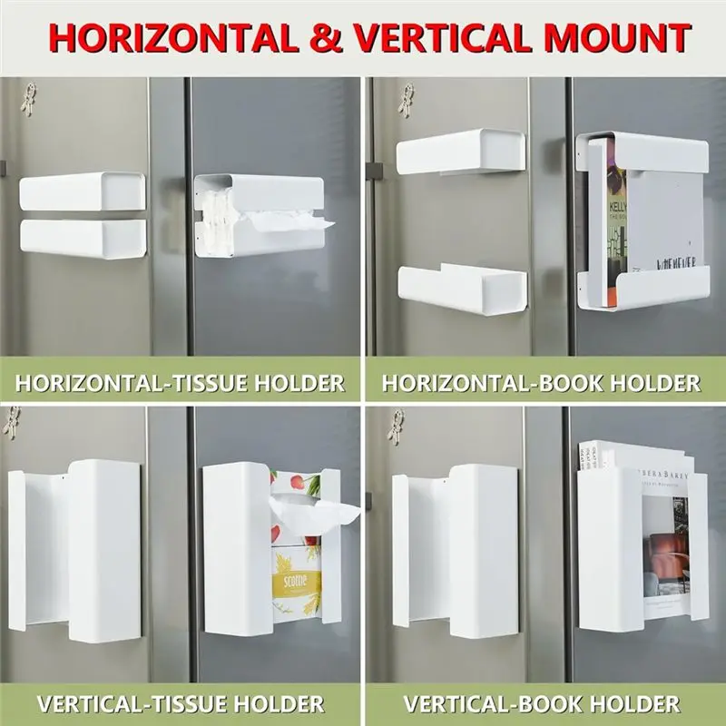 Magnetic Glove Tissue Dispenser Paper Towel Holder Wall Mount Fridge Holder For Wipes, Napkin, Bathroom Organizer - view 3