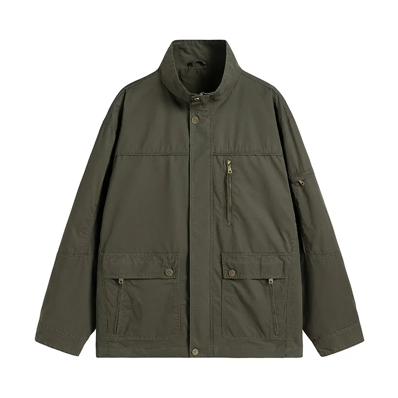 

Мужская куртка-пилот в американском ретро-стиле, из плотного хлопка, для активного отдыха, с воротником-стойкой, новинка весенней коллекции, модный бренд