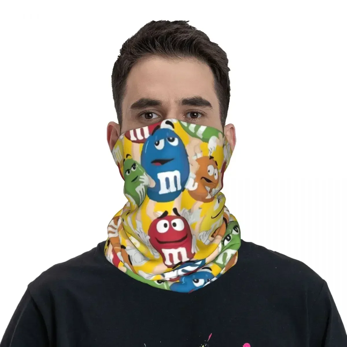 M e MS Candy Character Bandana Neck ghetta stampato Wrap Mask sciarpa WarmFaceMask escursionismo pesca Unisex adulto lavabile