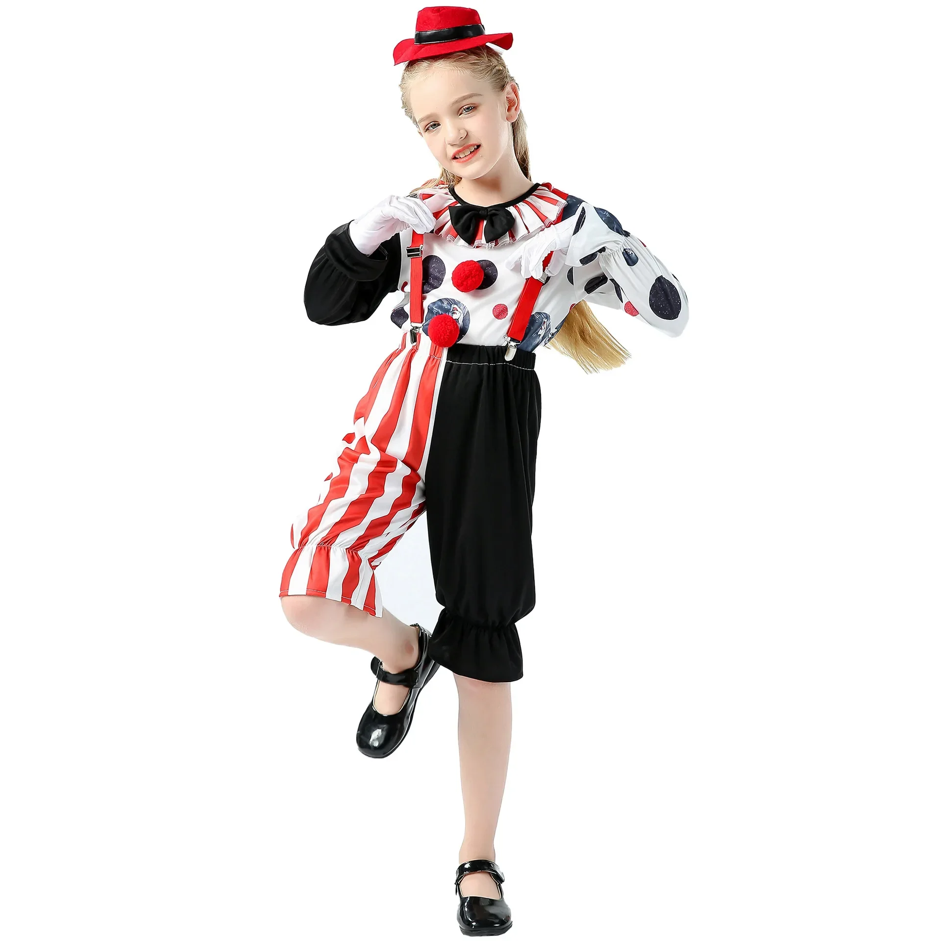 Halloween Children's Clown Costumes Funny Stage Costumes Circus Clown Naughty Cosplay Clothing