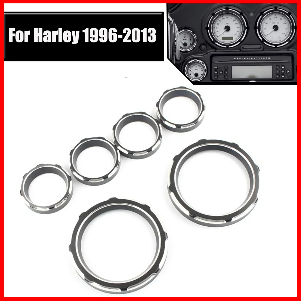 

Motorcycle Instrument Speedometer Tachometer Bezels Auxiliary Gauge Cover For Harley Electra Street Road Glide Trike 1996-2013