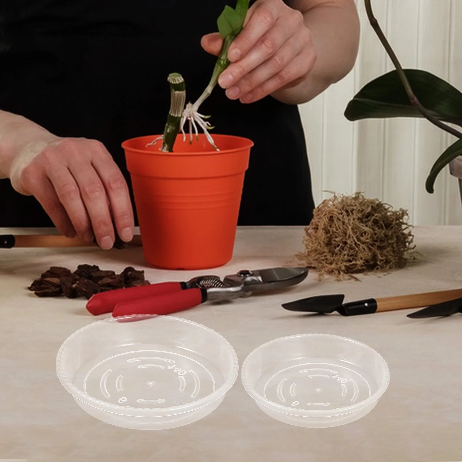 

9 Pcs Plastic Planter Tray Trays Plate Flower Pot Saucers Drip Drainage Pots and Pans