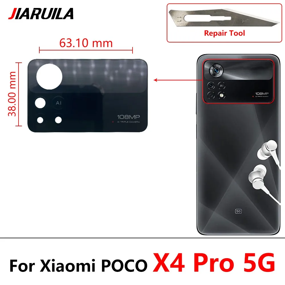 2 Pcs Rear Back Camera Glass Lens Cover For Xiaomi Mi Poco F3 X3 X4 M4 M3 NFC F2 Pro F1 F4 4G 5G Replacement Parts