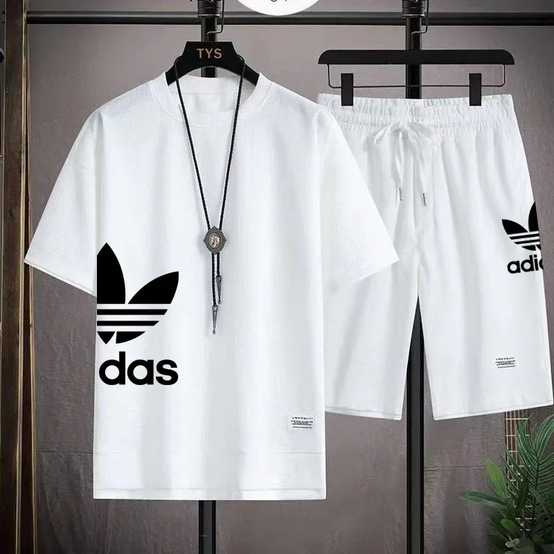 

Men's Korean Tracksuit Set, Short Sleeve T Shirts and Sport Shorts, Casual Men's Clothing, Men's Joggers Sets, Summer Fashion