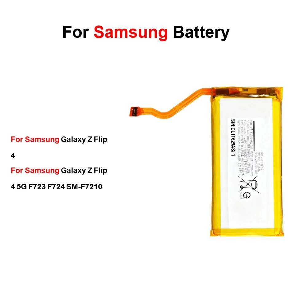 Battery EB-BF725ABY EB-BF723ABY EB-BF723ABY+EB-BF724ABY For Samsung Galaxy z For Flip 4 F723 F724 SM-F7210 5G 1070-2630mAh