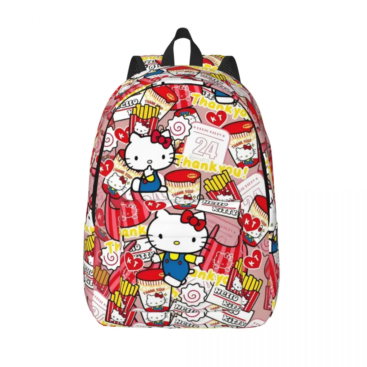 

Подростковый рюкзак Hello Kitty с героями мультфильмов, легкий школьный рабочий рюкзак для мужчин и женщин, холщовые сумки для ноутбука