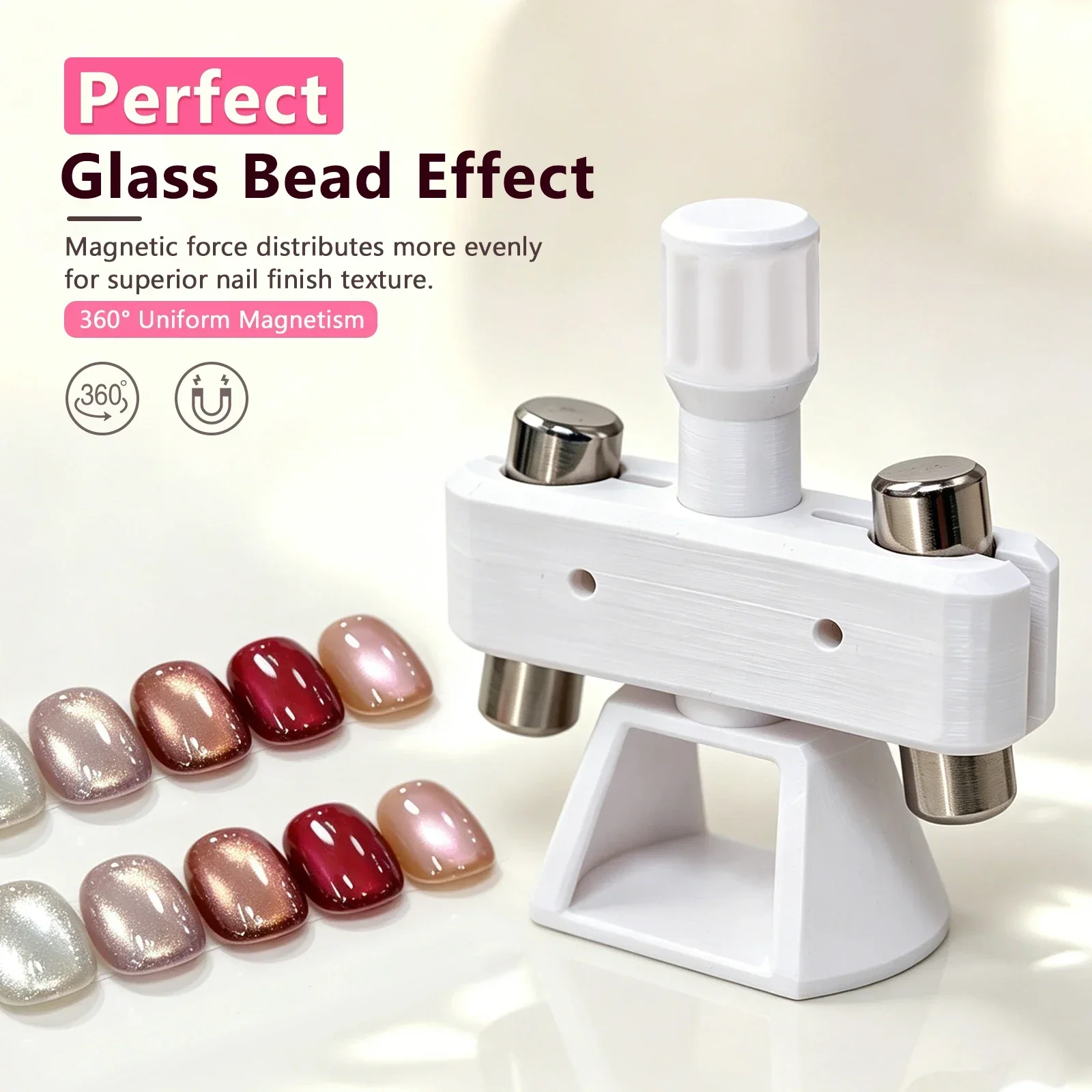 Leistungsstarker automatischer Katzenaugen-Magnet mit drehbarem Design, breiten Lichtperlen und Glasperlen-Effekt für Nagelkunst und Gel-Nagellack. – Detail 24