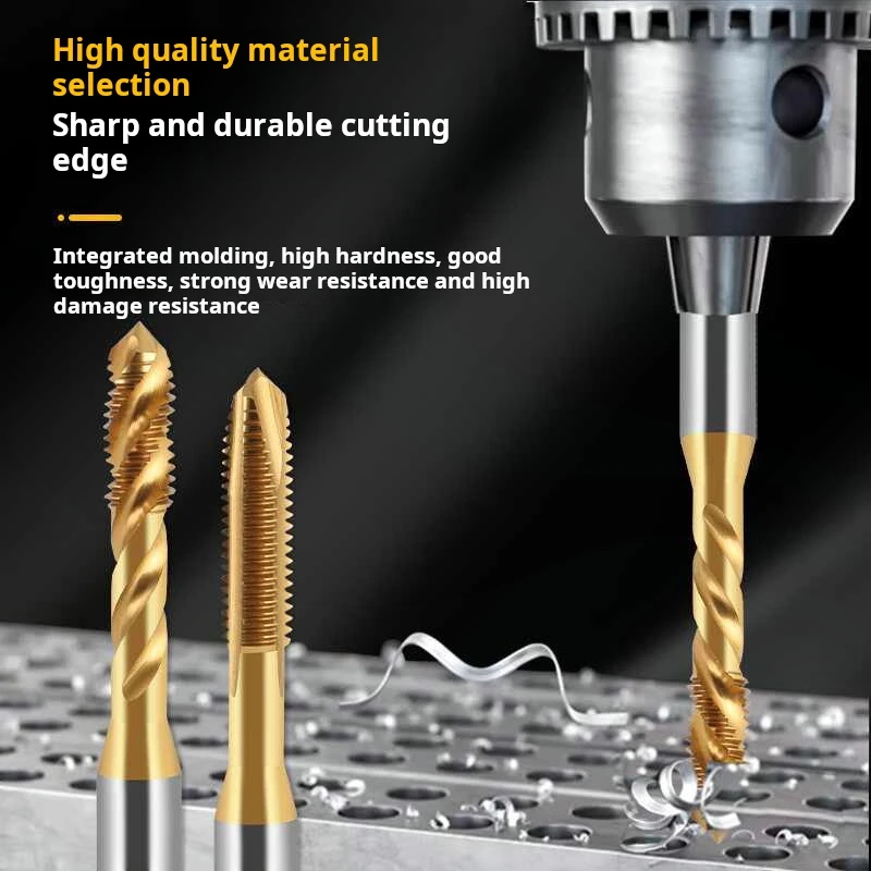 JIS HSS Steel Screw Tap Titanium Coated Spiral Metric Thread Tap M2-M18 Machine Plug Tap HSS6542 Threading Tool Tap Drill Bit