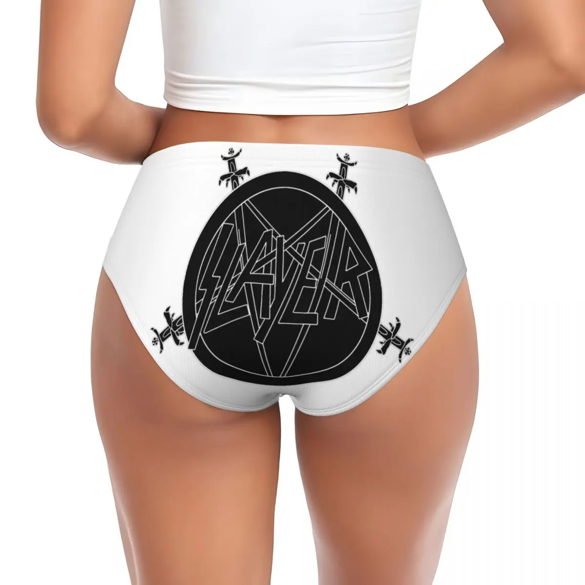 Custom Women's S-Slayers Thrash Metal Brief Panties Female Comfort Heavy Rock Roll Band Underwear Underpants