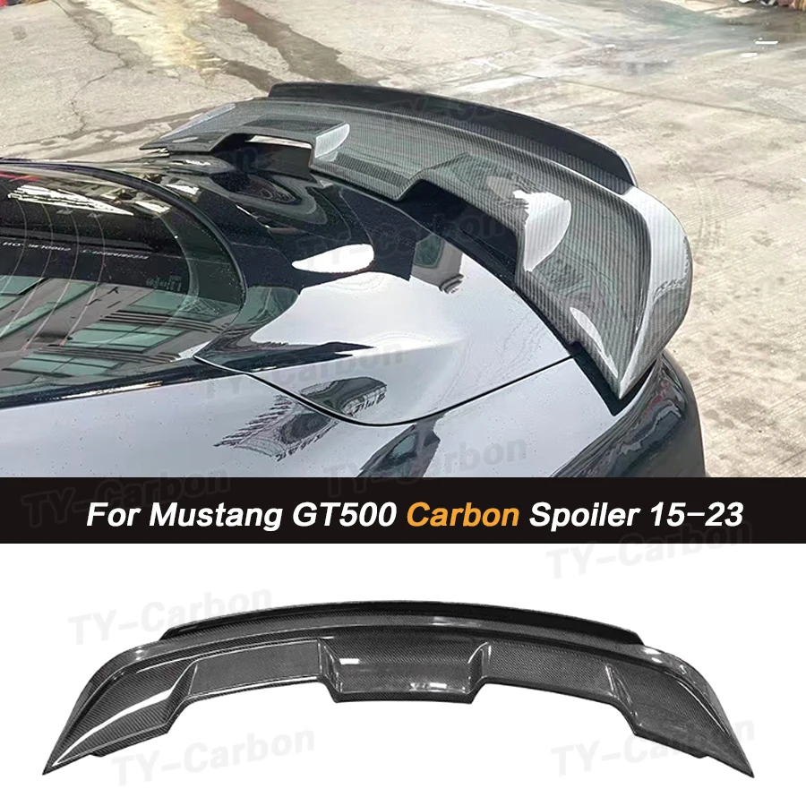 

For Ford Mustang 2015-2023 GT500 Style Double layer High Quality Real Carbon Fiber Rear Wing Trunk Lip Spoiler Body Kits