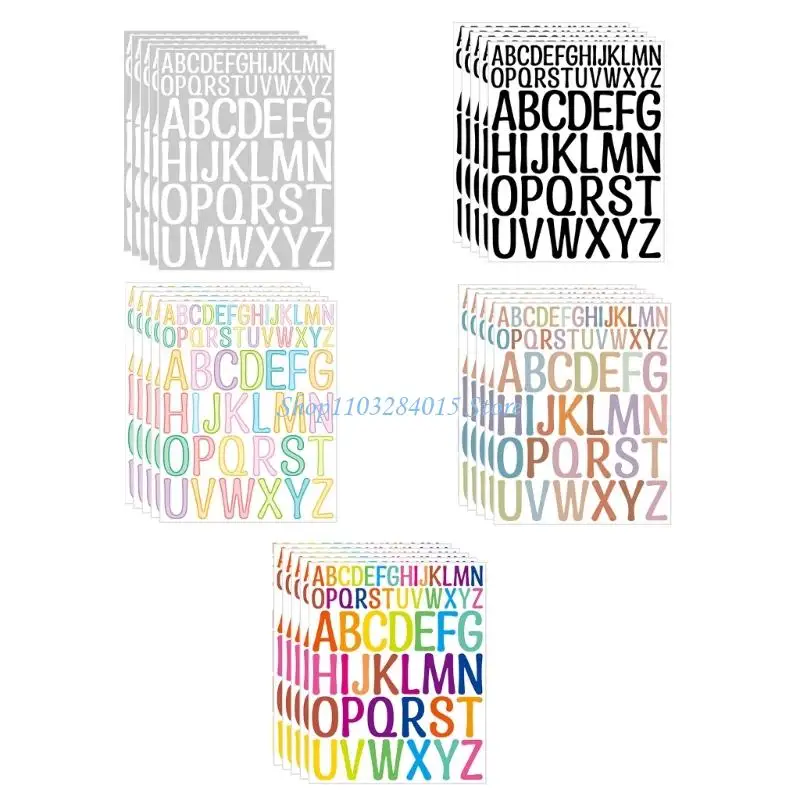 

R6FF 5 Sheets Letter Sticker Reward Sticker Scrapbooking Sticker Letter Decal Sticker Alphabets Sticker for Phone Laptop