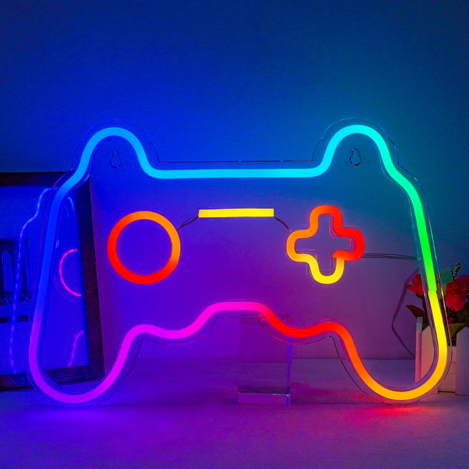 

Gamer Neon Sign Remote Control RGB LED Neon Light Game Controller Wall Hanging MixColor Decor for Gaming Room Party Pub Club