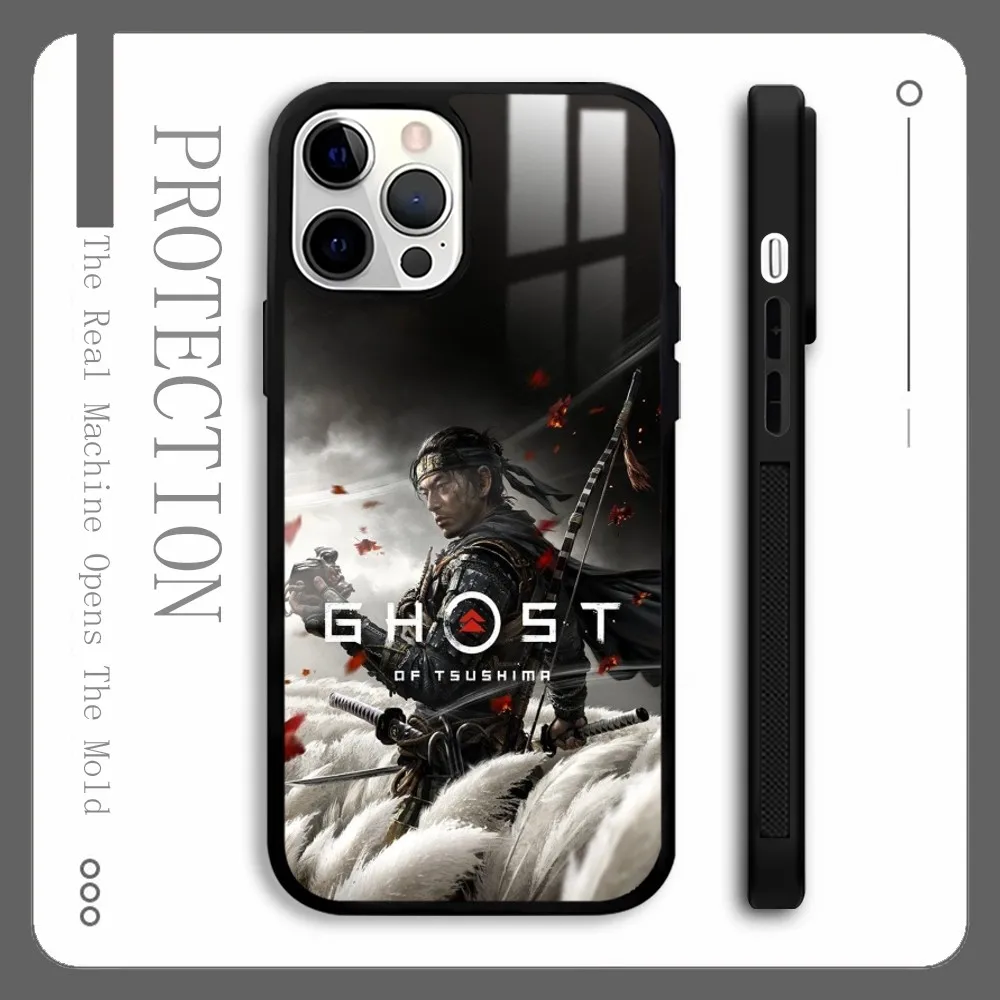 Game G-Ghost Of Tsushima Jin Sakai Phone Case For IPhone 16 15 14 13 Pro Max Plus Mini Magsafe Mirror Wireless Magnetic Cover