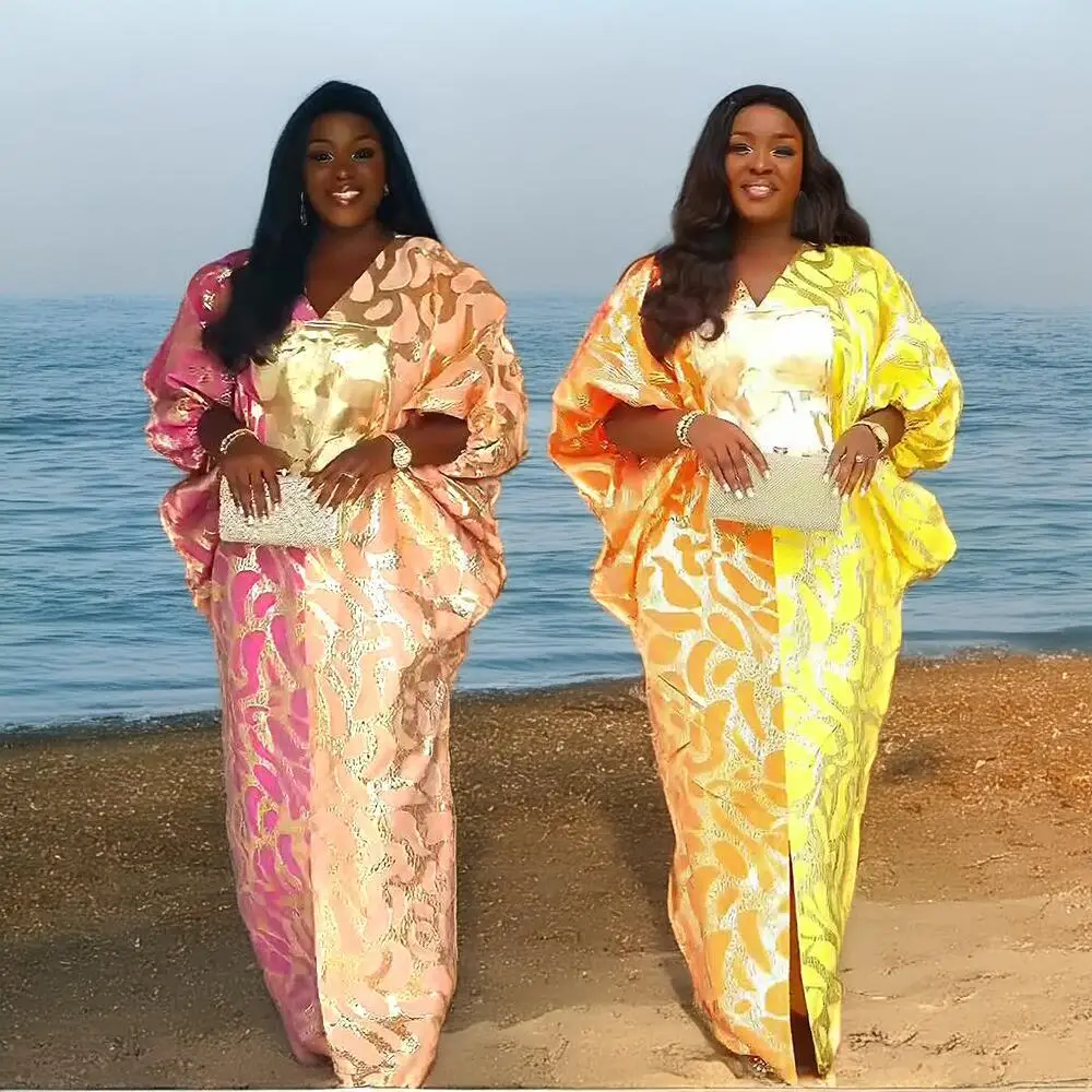 Brandneue Afrikanische Kleider für Frauen in Übergrößen Türkische Kleider für Damen Luxuriöser Jacquard-Stoff Kirchenkleidung für Frauen – Detail 11