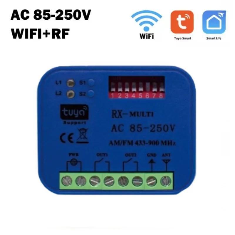RX MULTI Tuya 300-868MHz WiFi Smart Switch Module 2-Kanaals 433MHz 868MHz Garagedeur Afstandsbediening Ontvanger Opener Zender - afbeelding 1