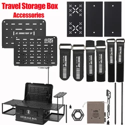 3Pcs 50L Aluminum Alloy Travel Storage Box Board Portable Table Unit Board Lightweight Aluminum Alloy Panel for Mountainhiker