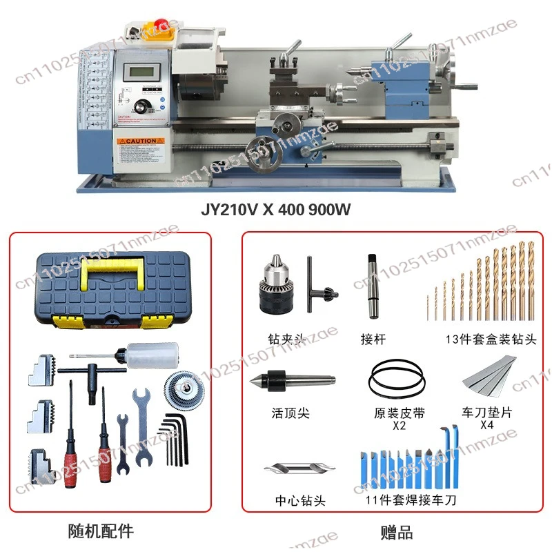 210V Mini Bench Lathe, High Precision Multifunctional Home Woodworking Machine, Thread Cutting Lathe