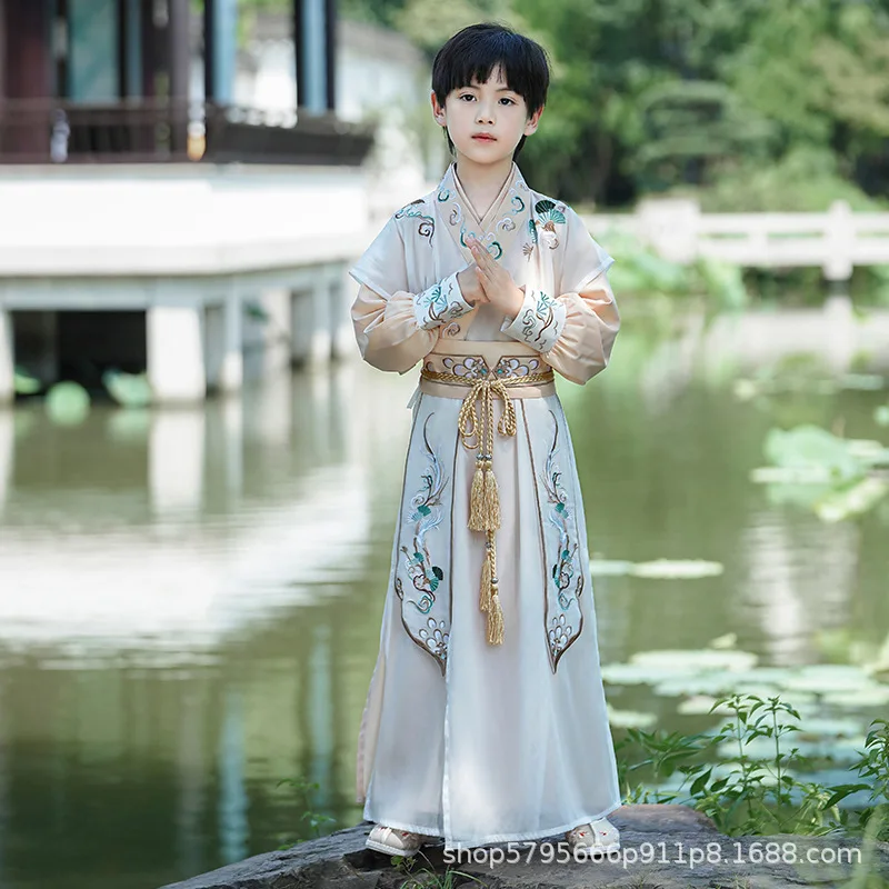 New Boys' Hanfu Children's Original Ancient Chinese Style Tang Costume Boys' Traditional Chinese Culture Performance Costume