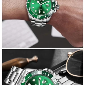 Luxurious silver stainless steel clock for men, waterproof, automatic bright frame, 1pc 10 Main Sales Men's Luxury Watch - №5