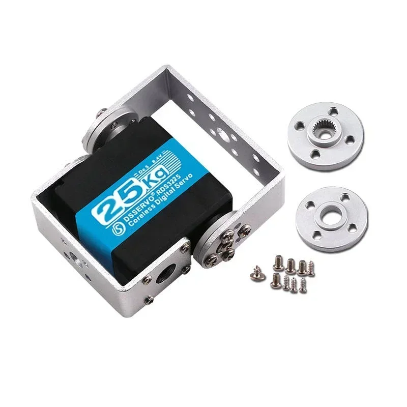 2 pz RDS3225 25KG Coreless Servo Daul Albero RC Digtal Servo Full Metal Gear Braccio robotico impermeabile con montaggio a U