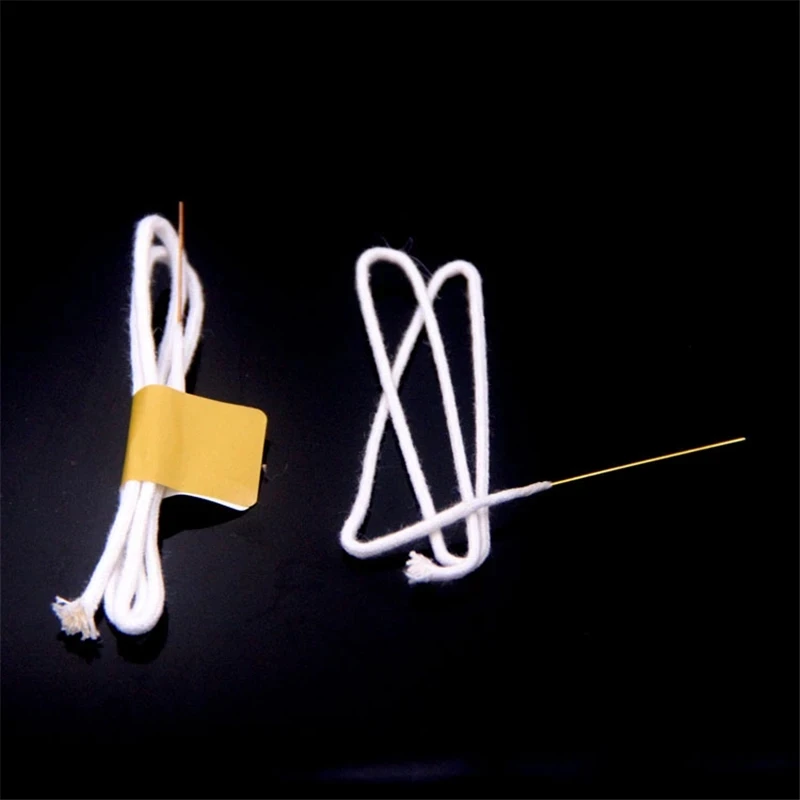 30cm/pcs Cotton Wire Wicks with Long Metal Needle Fit For Zippo Kerosene Oil Petrol Lighters DIY Repair Upgrade Accessory