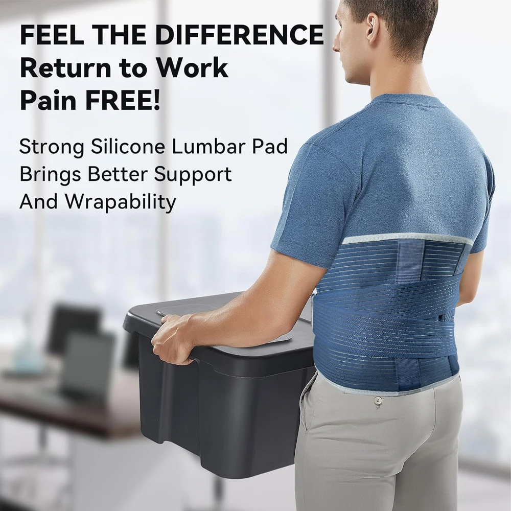 حزام دعم قطني يخفف آلام أسفل الظهر والجنف وعرق النسا والقرص المنفتق ودعامة الظهر للرفع في العمل والتمارين الرياضية