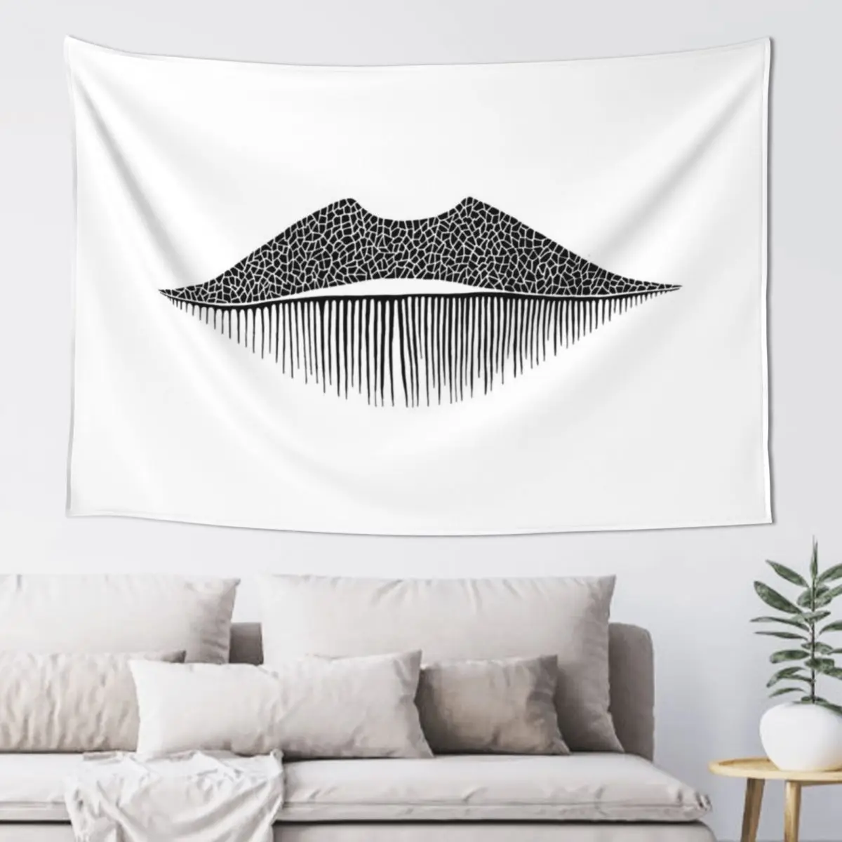 

Lips, Black&White Tapestry Korean Room Decor Home Decor Accessories Decorative Wall Tapestry