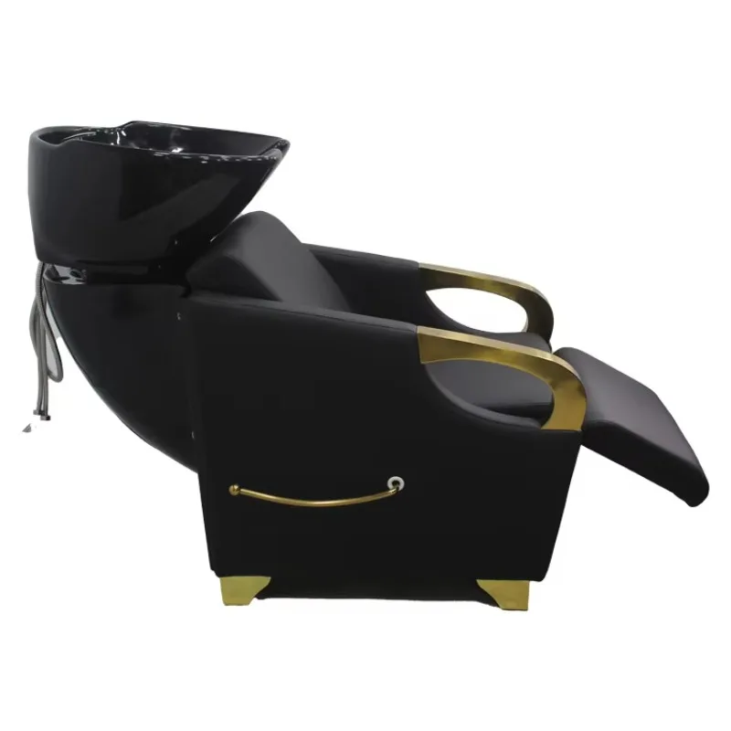 Backwash Ceramic Shampoo Bowl Sink Chair Shampoo Chair Station Spa Salon Beauty Bowls Shampoo Chair