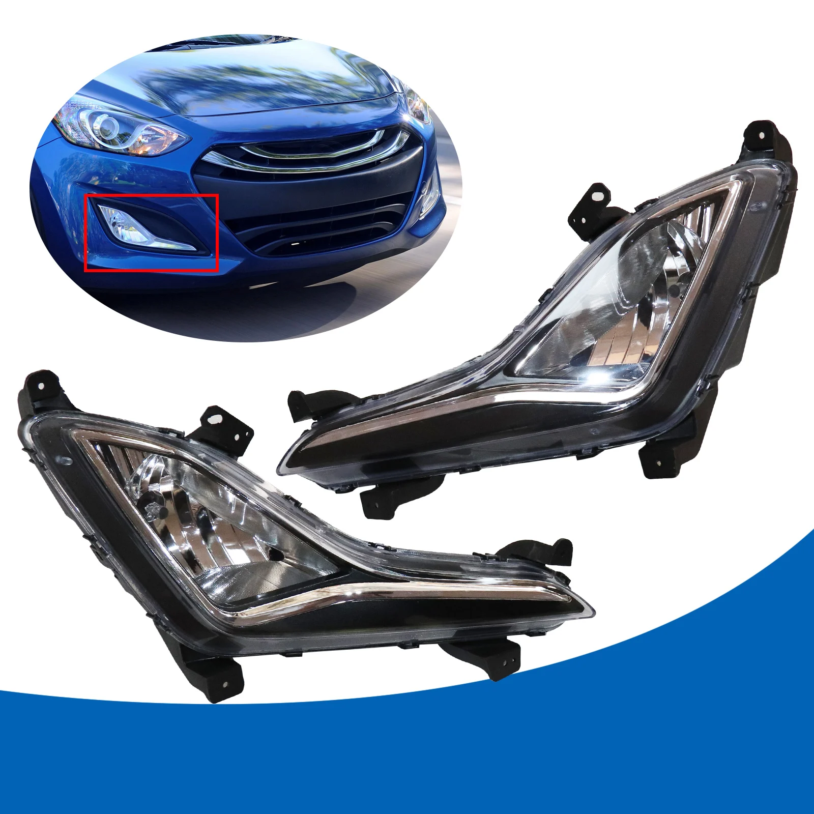 

2 шт., противотуманные фары с прозрачными линзами, левая и правая для Hyundai Elantra GT 2013-2016 гг.