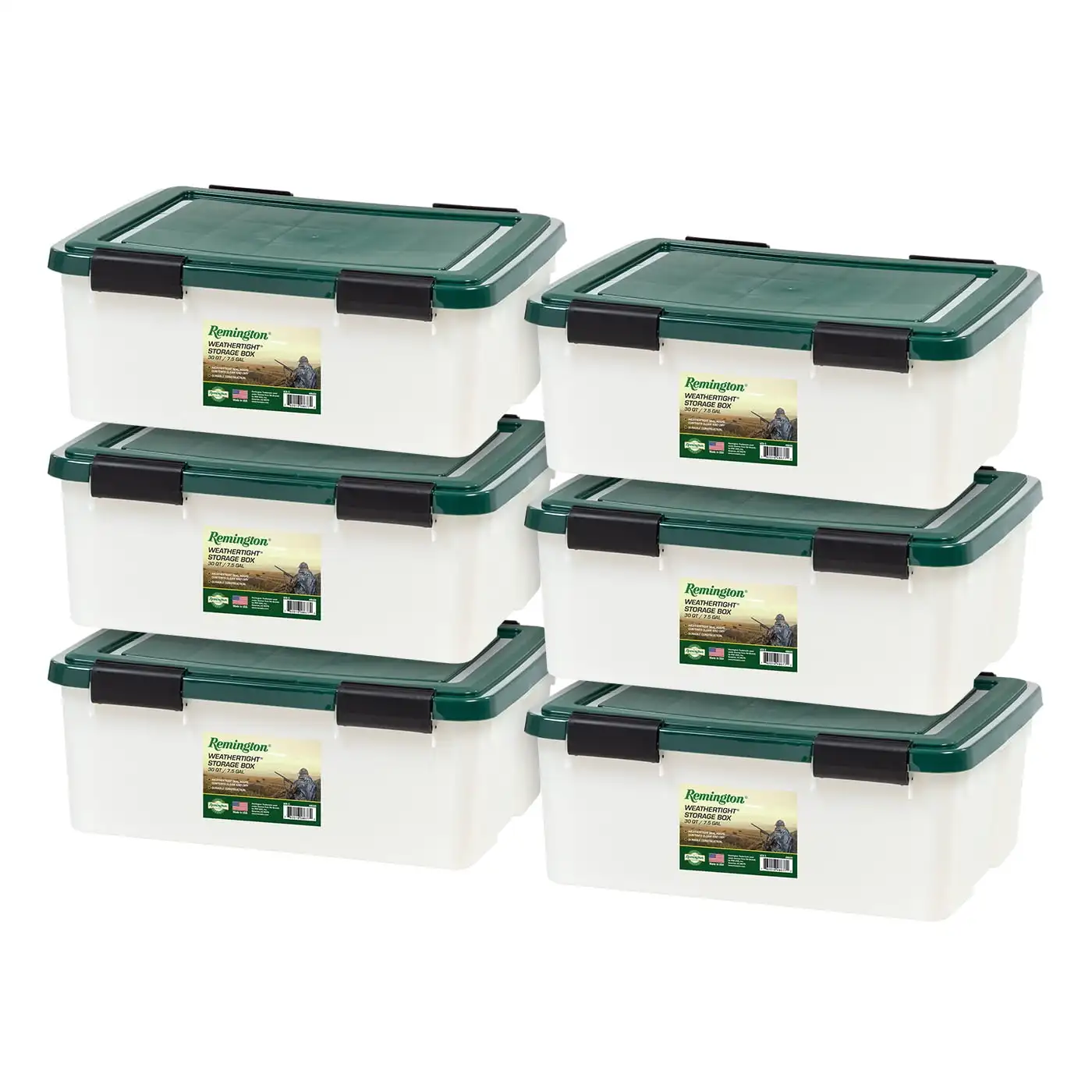 30 Qt. Plastic Storage Bins with Sealed Lids, Clear Gasket Box, Airtight Containers 6Pk