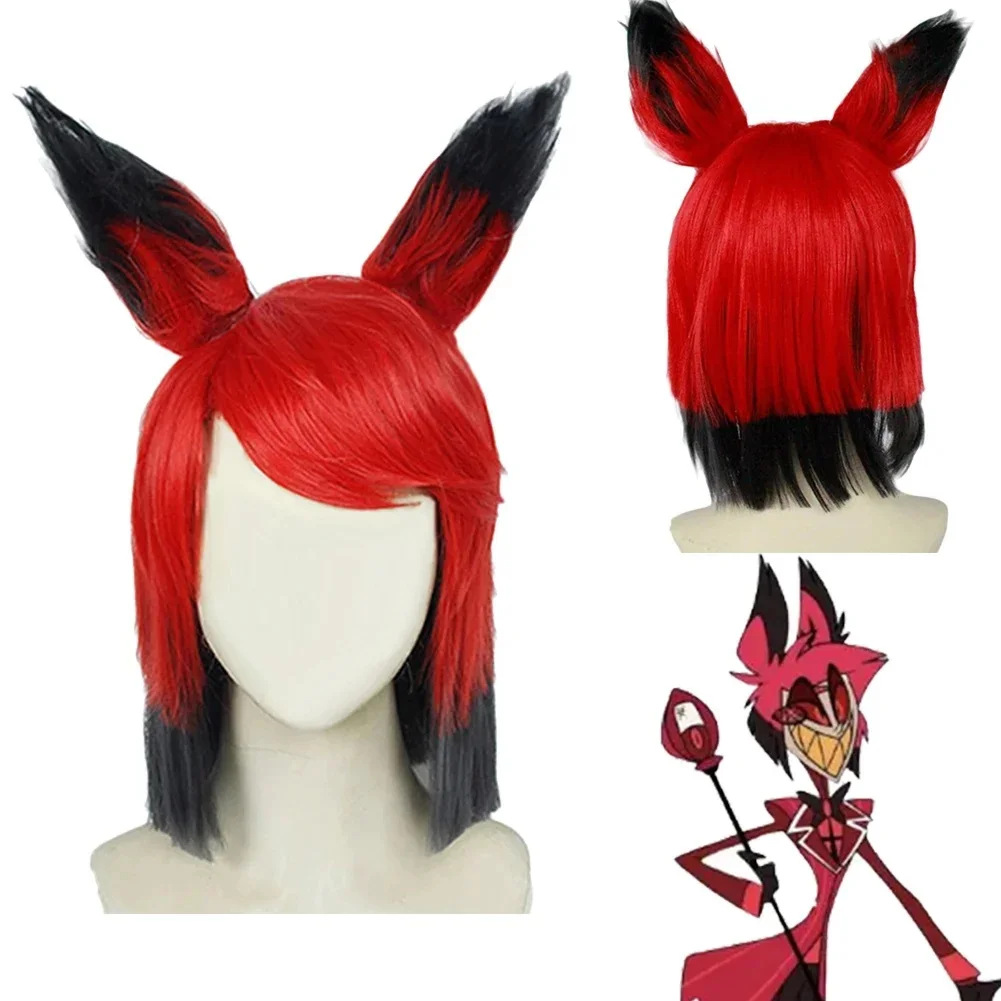 Alastor Hazbin Cosplay Costume Hotel Radio Demon Cosplay Red Jacket Shirt Pants Gloves Tie Uniform Halloween Full