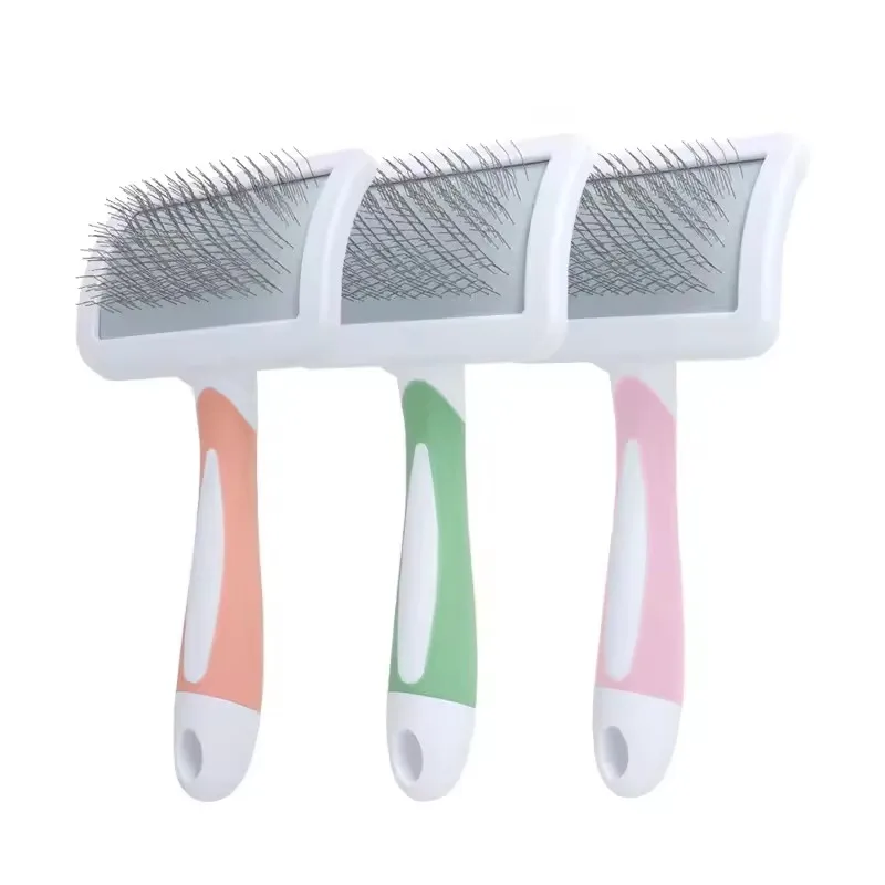 Pet Grooming Slicker Brush, Hair Shedding Remover Comb, Cleaning Beauty Tool for Long-Haired Indoor Cats and Dogs Pet Supplies