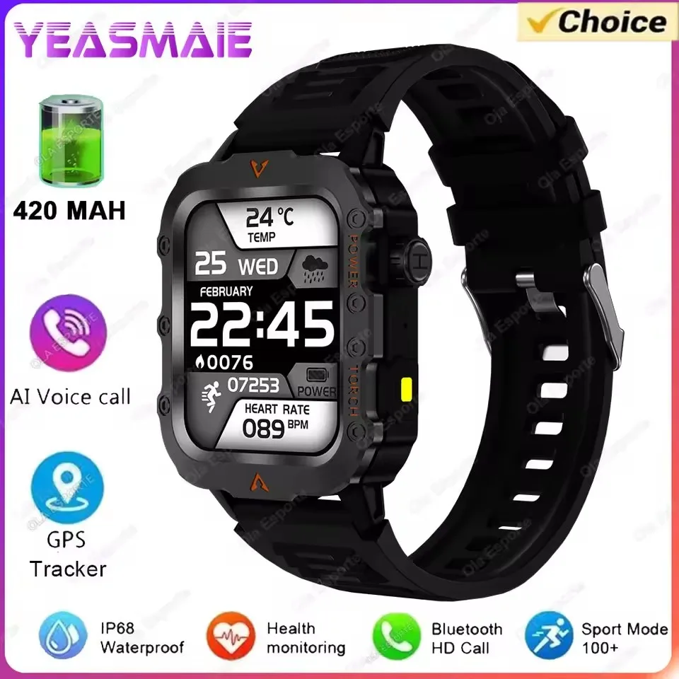 2025 Neue Smartwatch für Herren Outdoor GPS Sportuhr Herzfrequenz Schlafüberwachung Wasserdichte Smartwatch für iOS Android