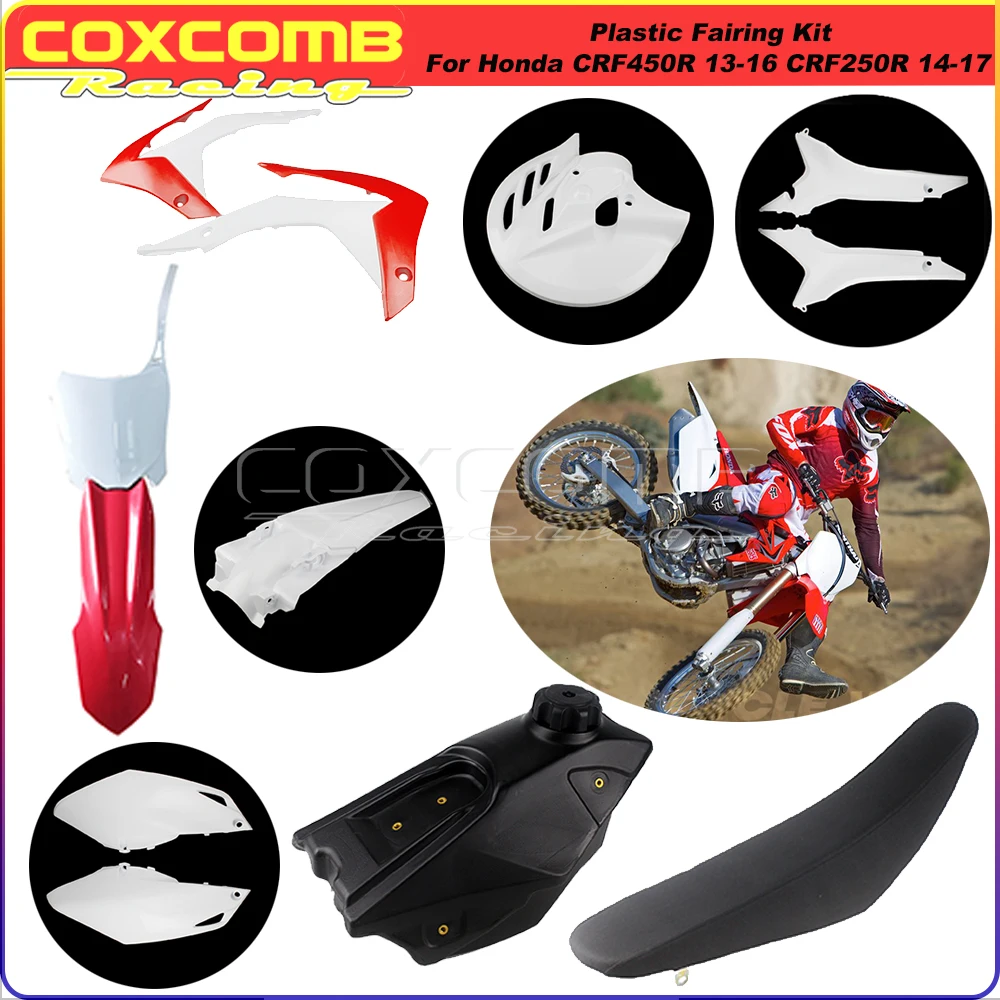 

Motocross Complete Fairing Bodywork Kit For Honda CRF250R CRF450R CRF 250 450 Side Panel Cover Air Box Fender Mudguard Fuel Tank