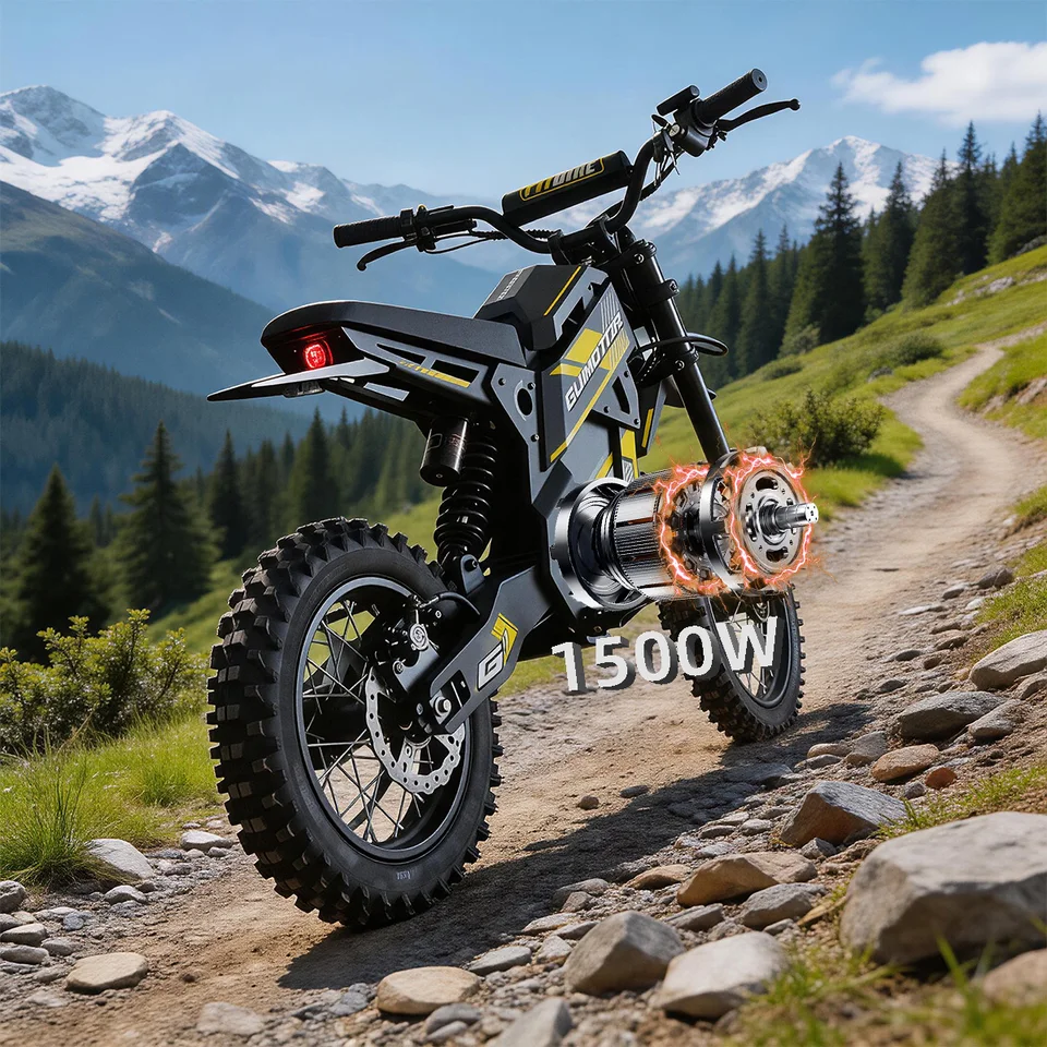 New G1 Electric E-bike Dirt Bike 1500W 48V 20.8AH Electric Motorcycle Fat Tire Nitrogen Suspension E Dirt Bike for Teens and Adults image 9