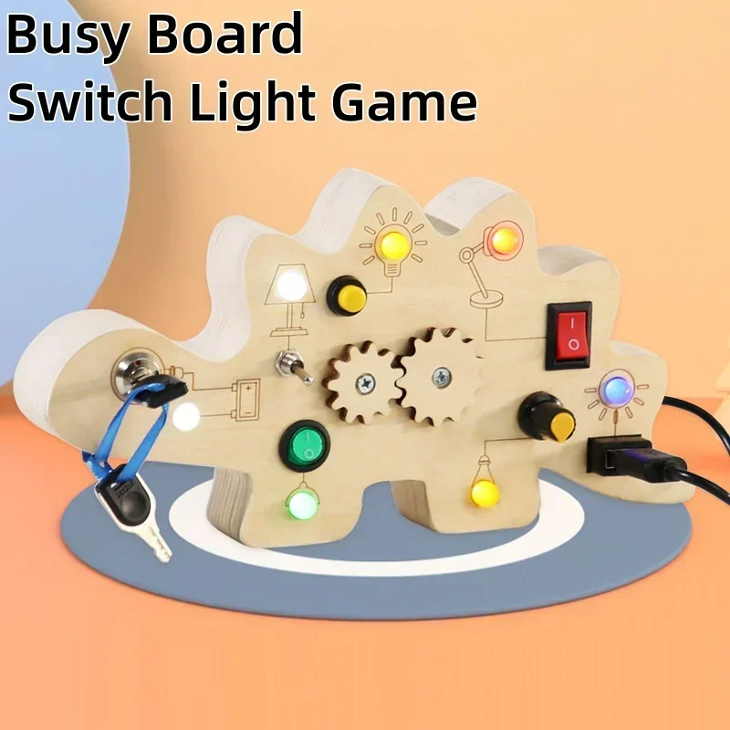 **Tablica Manipulacyjna dla Dzieci Montessori Zabawki Sensoryczne Przełączniki Światła LED Gry Tablica Aktywności Edukacja Myślenia Zabawki Podróżne dla Niemowląt Prezenty**