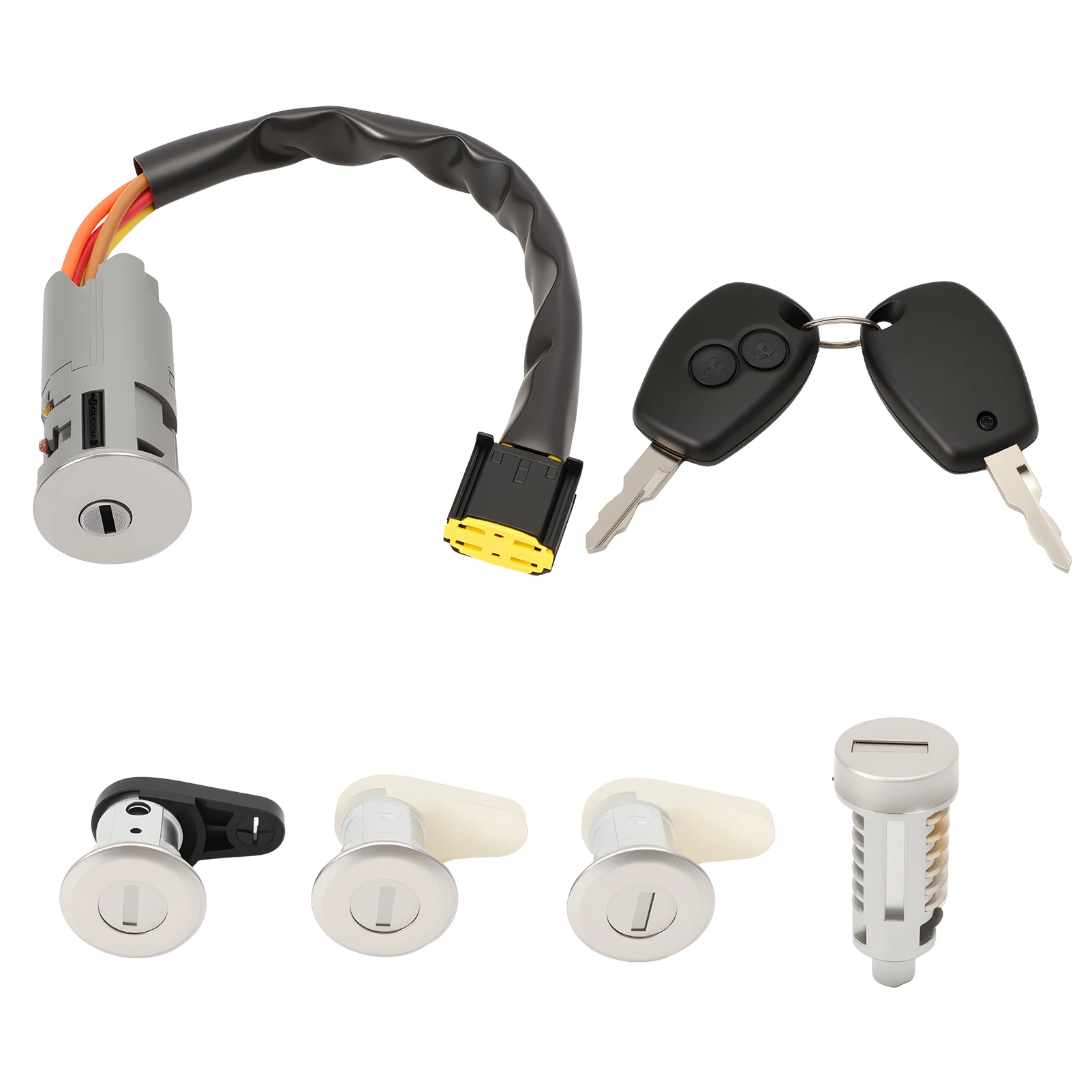 

Steering wheel lock with lock cylinder for Dacia Logan (2004+) Sandero (2008+) Clio 2 (1998-2008) Twingo (1999-2006) with 2 keys