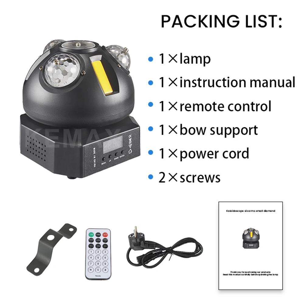 60W 3IN1 Lampu Pesta DJ Warna-warni Efek Bola Disko DMX512 Lampu Sorot Kecapi Lampu Panggung Kepala Bergerak Jarak Jauh untuk Bar Ulang Tahun Klub Malam
