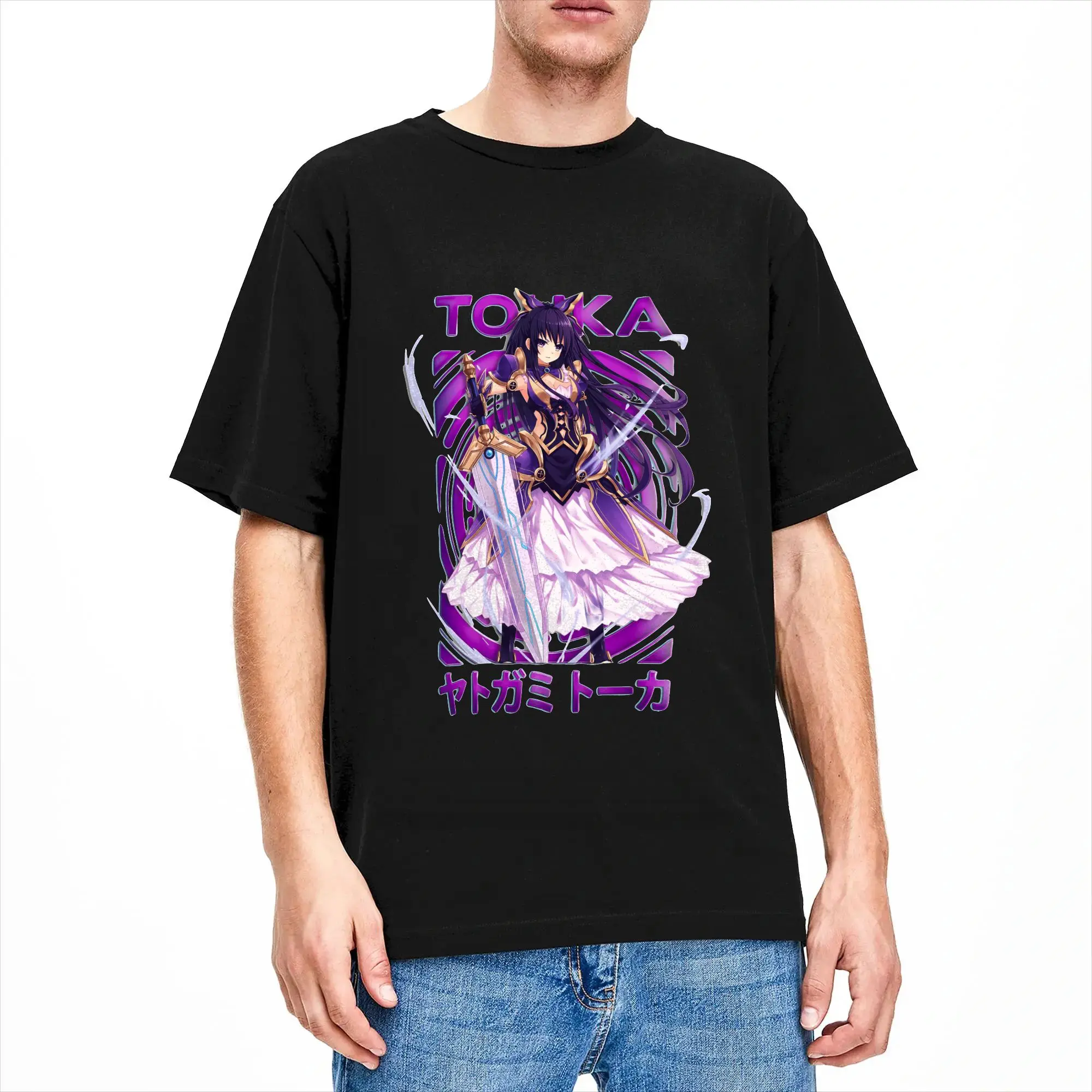 Date A Live Tohka Yatogami T Shirts Cotton Vintage T-Shirt Crewneck Genshin Impact Tee Shirt Short Sleeve Clothes Gift Idea