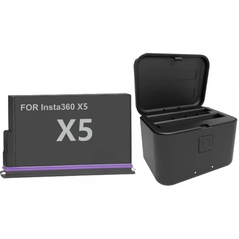 Baterai Isi Ulang 3.89V 2800mAh untuk Aksesori Insta 360 X5 untuk Baterai Insta360 X5 dan Pengisi Daya PD 2 Slot Kartu