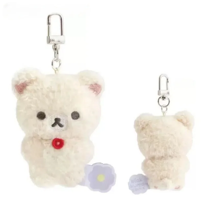 8cm Cartoon easy bear Plush Doll bag Pendant spring day series  Kawaii mini Rilakkuma Plush Keychains Cute bear Keyrings gift