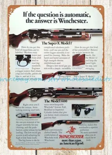 1977 Remington Super X Shotgun firearm gun metal tin sign  inspirational tins