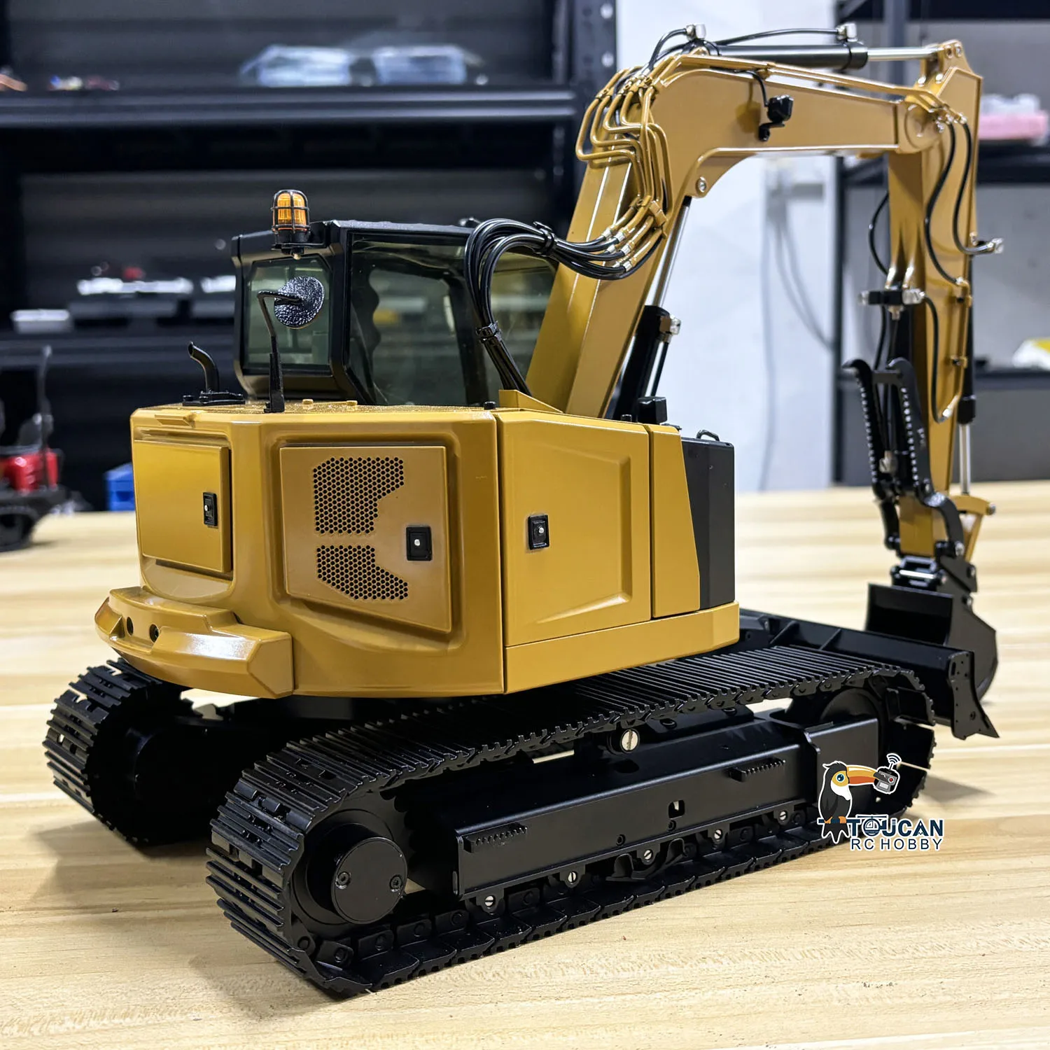 

C308 1/14 RC гидравлический экскаватор 4 клапана 2 рычага радиоуправляемая модель экскаватора обновленная версия металлический ковш электрический подъем